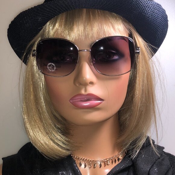 Juicy Couture Accessories - Juicy Couture Oversized Silver & Blue Sunglasses
